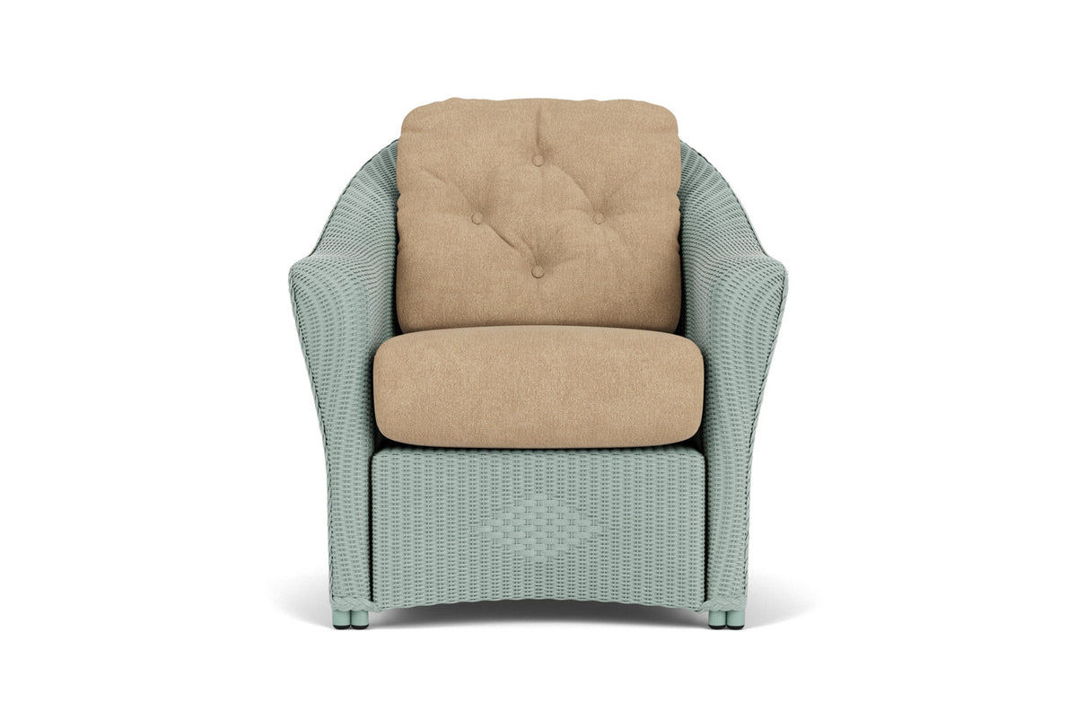 Lloyd Flanders Reflections Lounge Chair in Sea Glass with Hayden Sand fabric