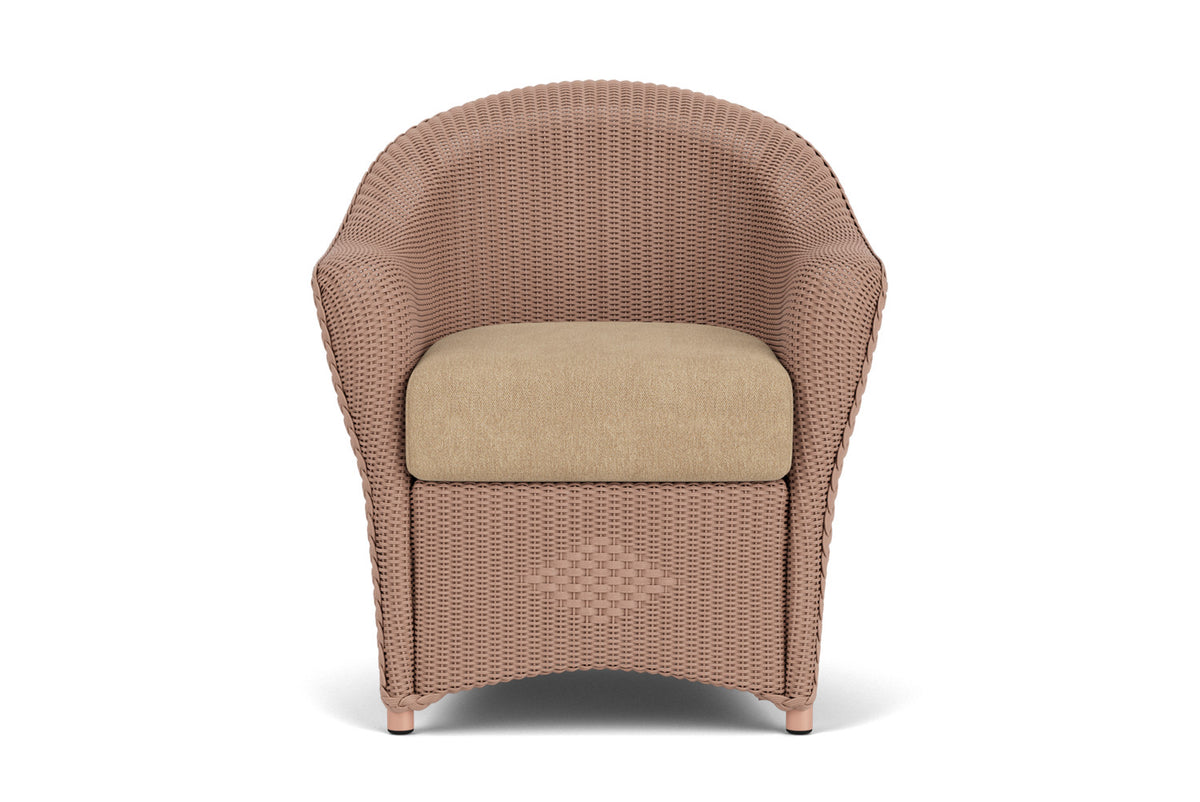 Lloyd Flanders Reflections Dining Armchair in Rosewood with Hayden Sand fabric