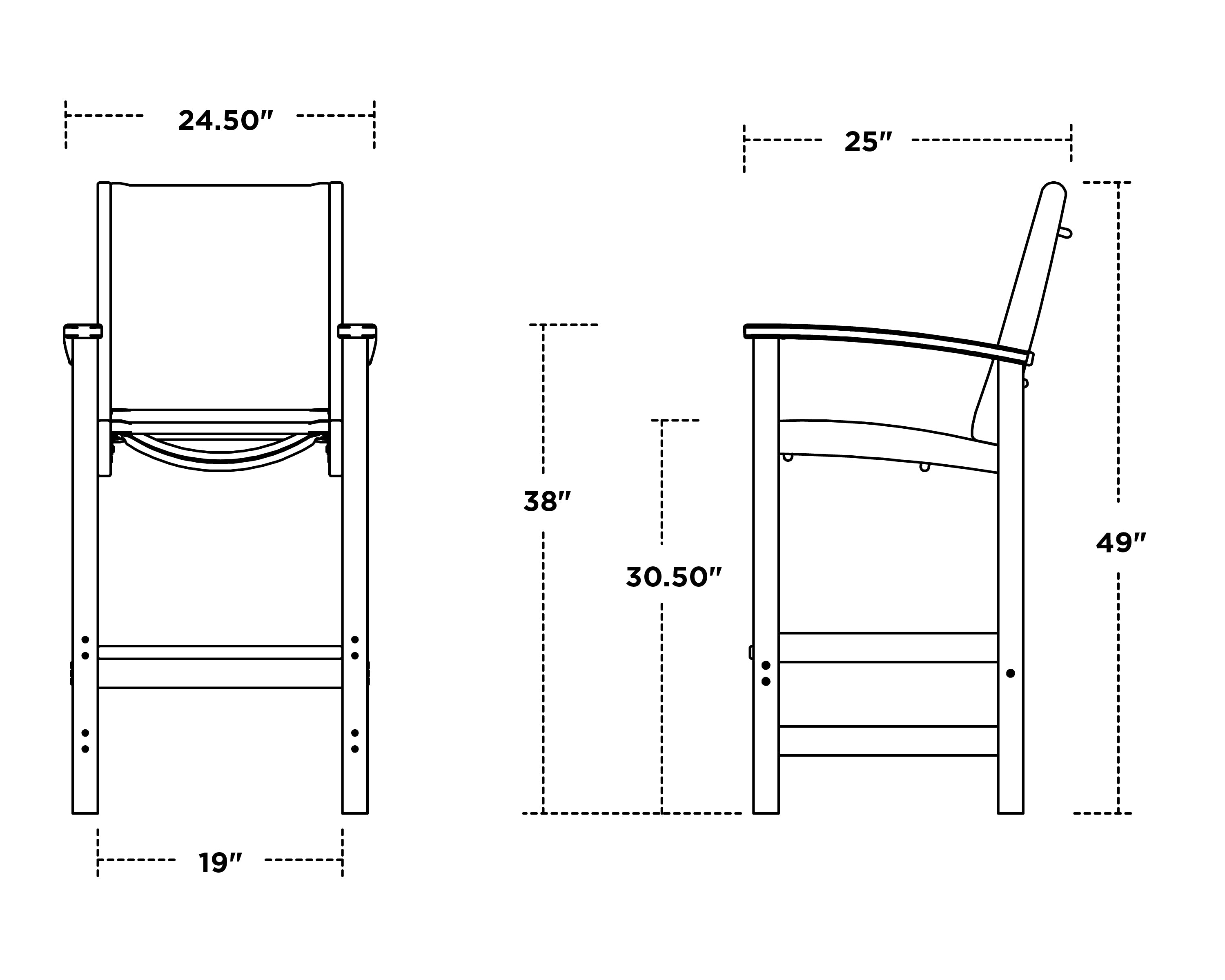 POLYWOOD Coastal Bar Chair