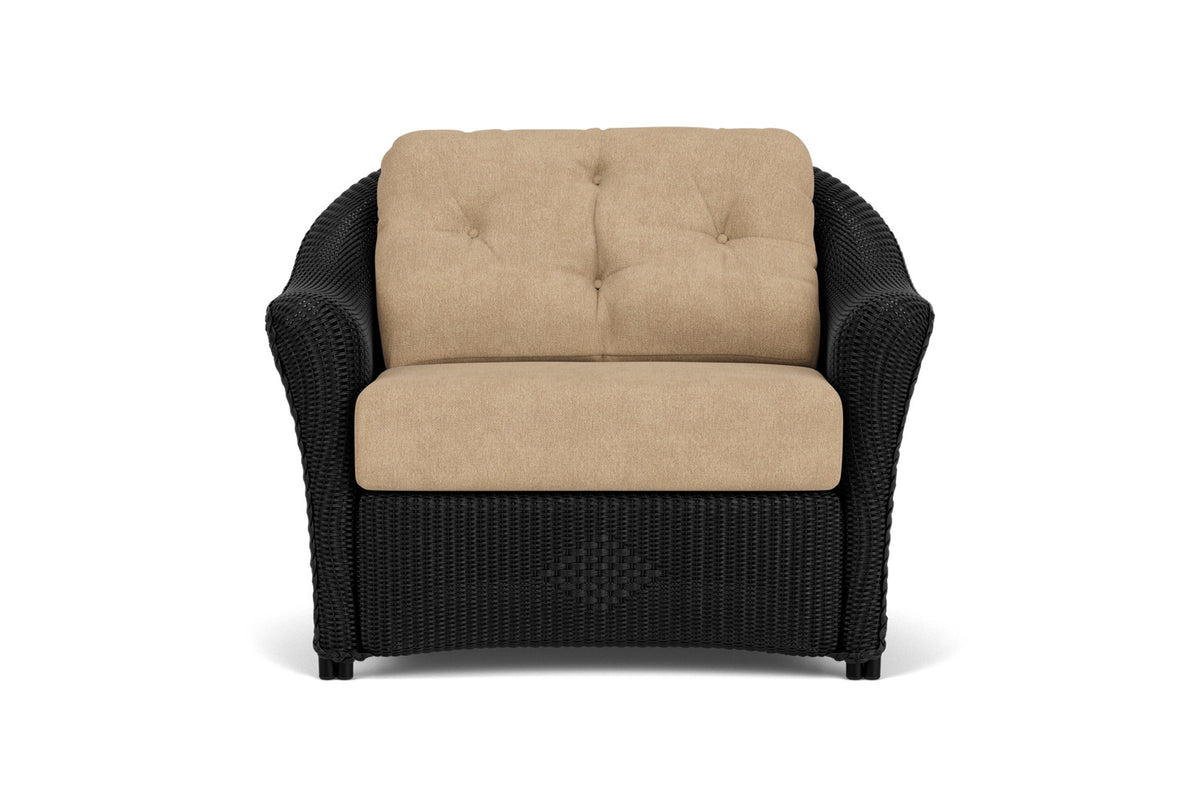 Lloyd Flanders Reflections Chair & a Half in Ebony with Hayden Sand fabric