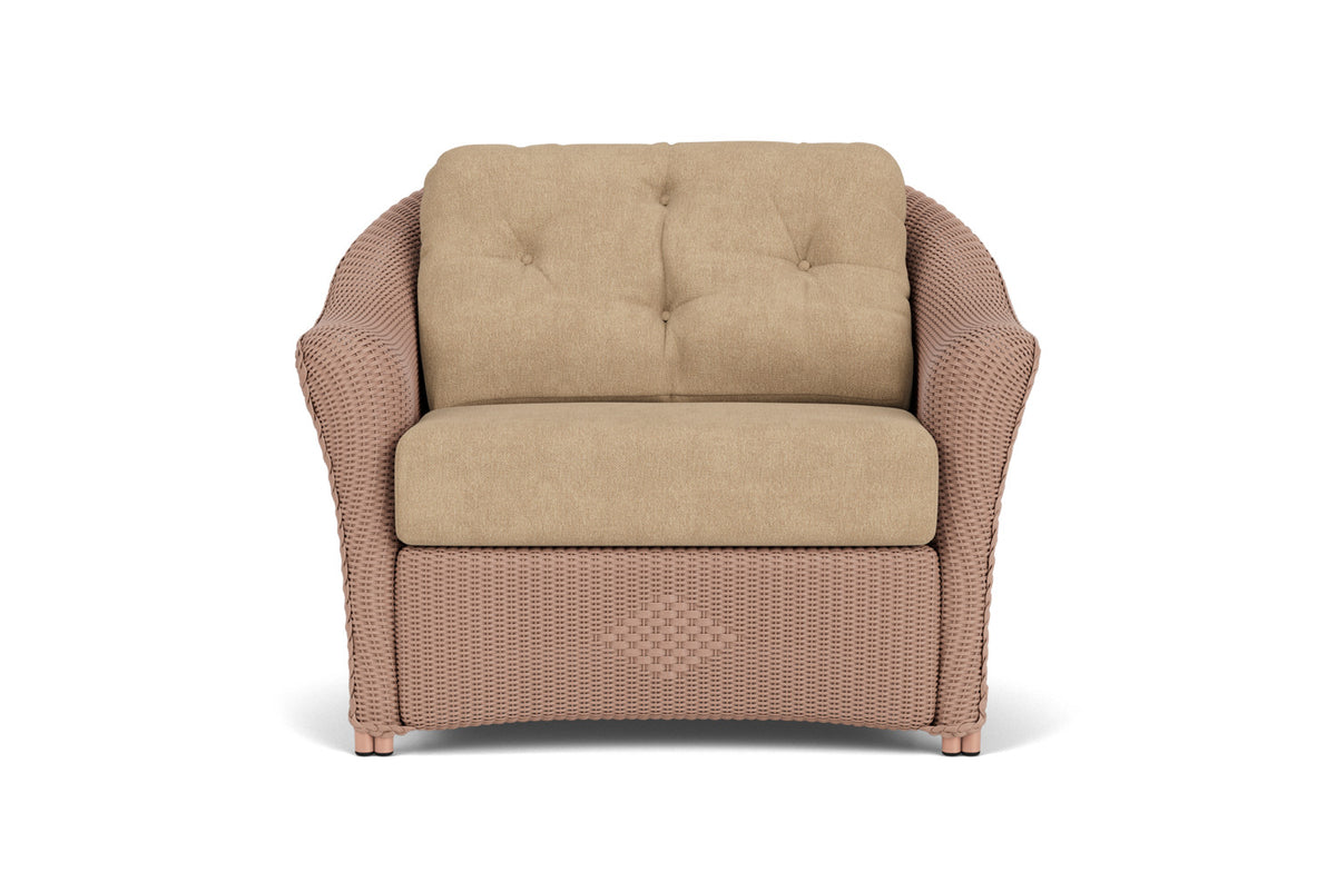Lloyd Flanders Reflections Chair & a Half in Rosewood with Hayden Sand fabric