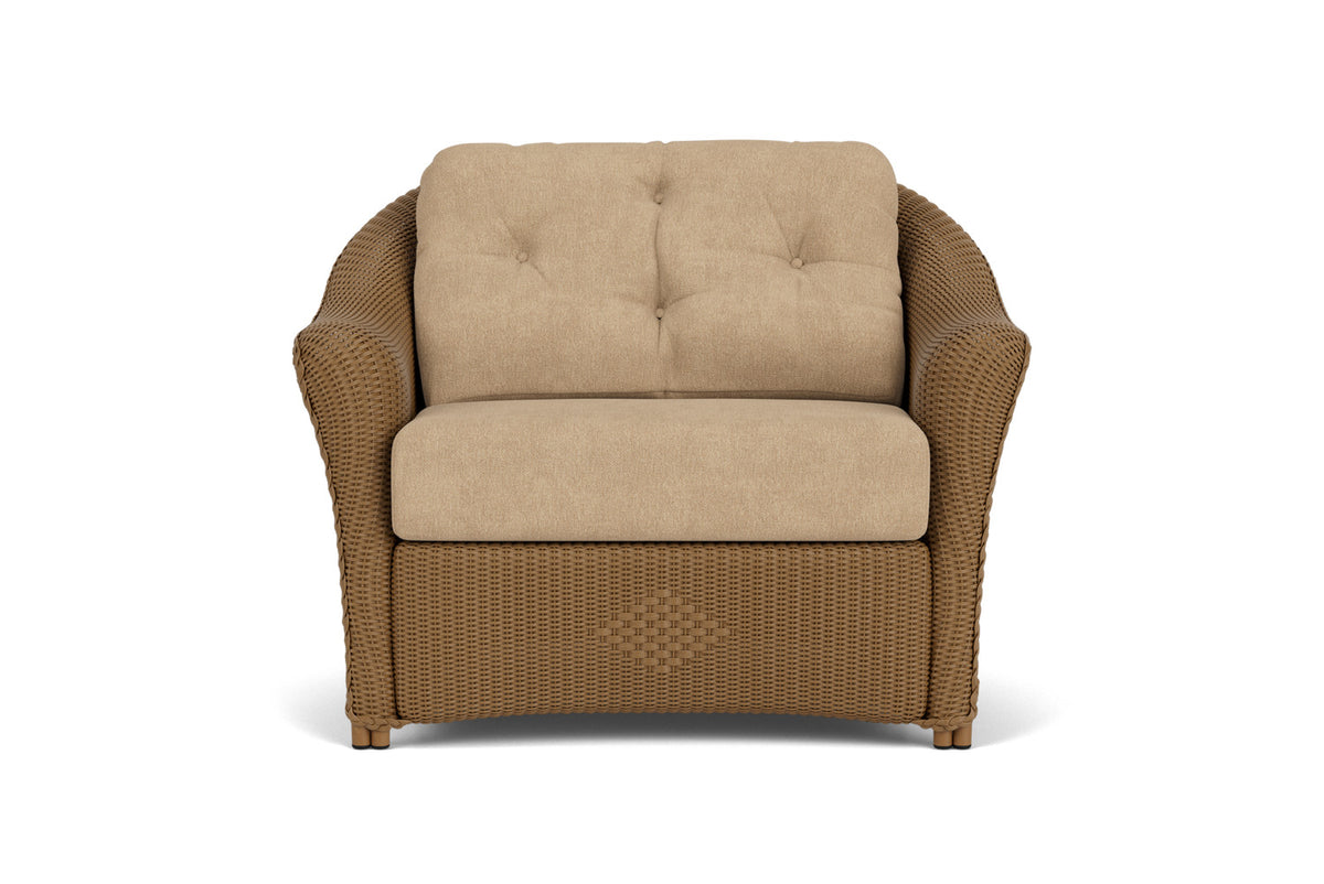 Lloyd Flanders Reflections Chair & a Half in Hickory with Hayden Sand fabric