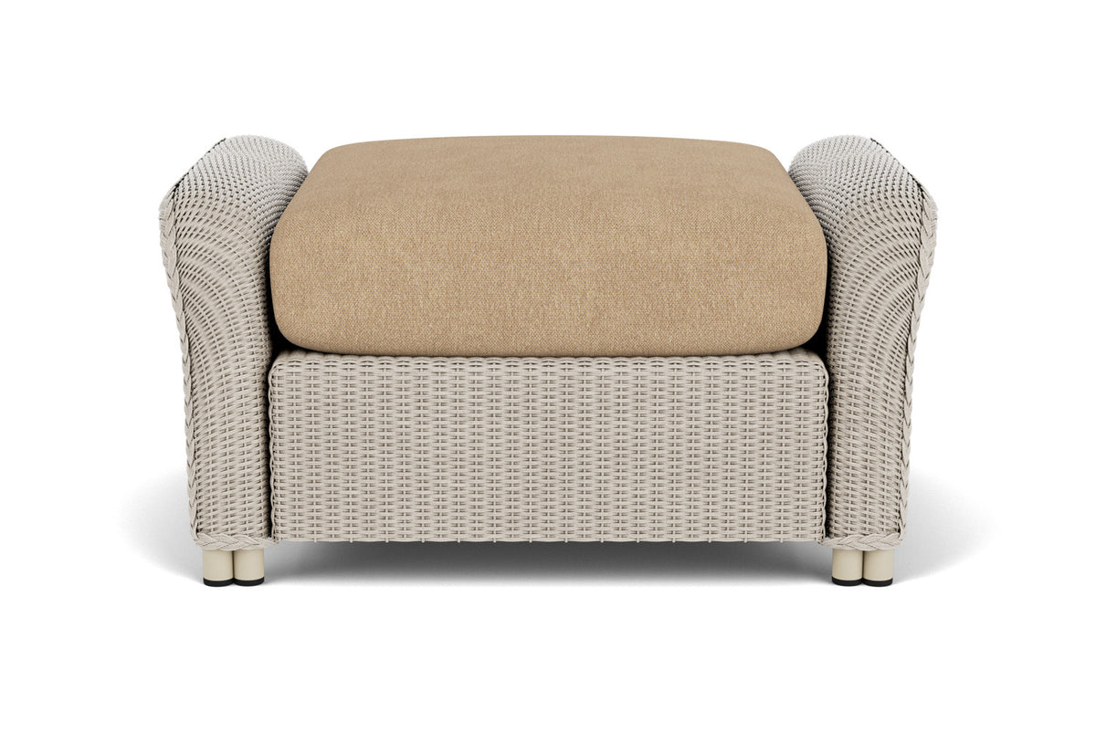 Lloyd Flanders Reflections Ottoman in Linen with Hayden Sand fabric