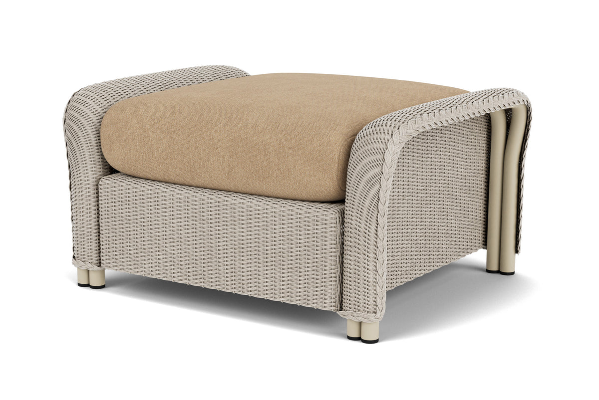 Lloyd Flanders Reflections Ottoman in Linen with Hayden Sand fabric, view 10