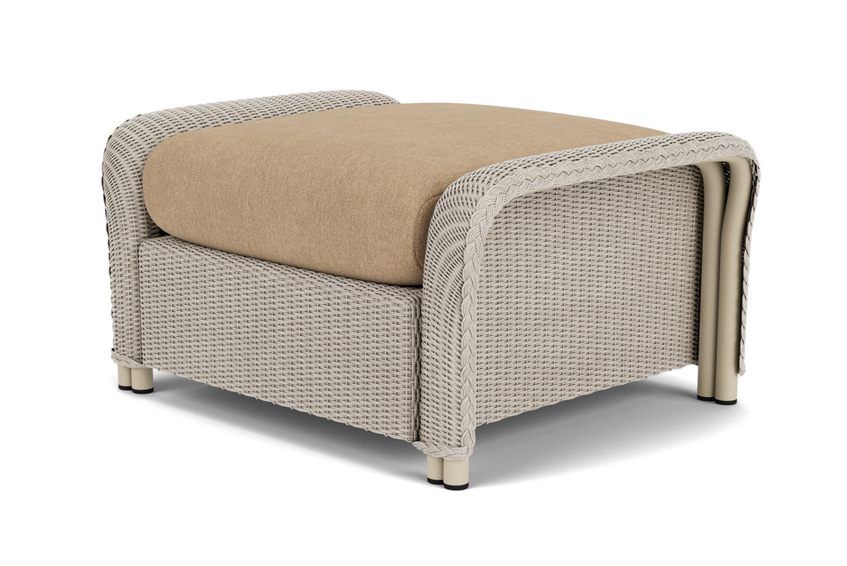 Lloyd Flanders Reflections Ottoman in Linen with Hayden Sand fabric, view 6
