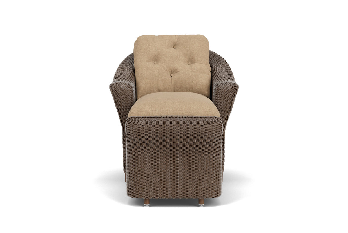 Lloyd Flanders Reflections Day Chaise in Bark with Hayden Sand fabric