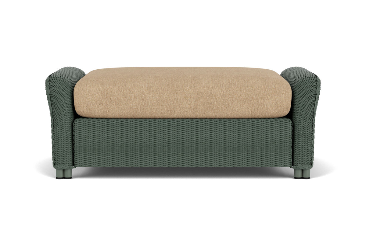 Lloyd Flanders Reflections Large Ottoman in Spruce with Hayden Sand fabric