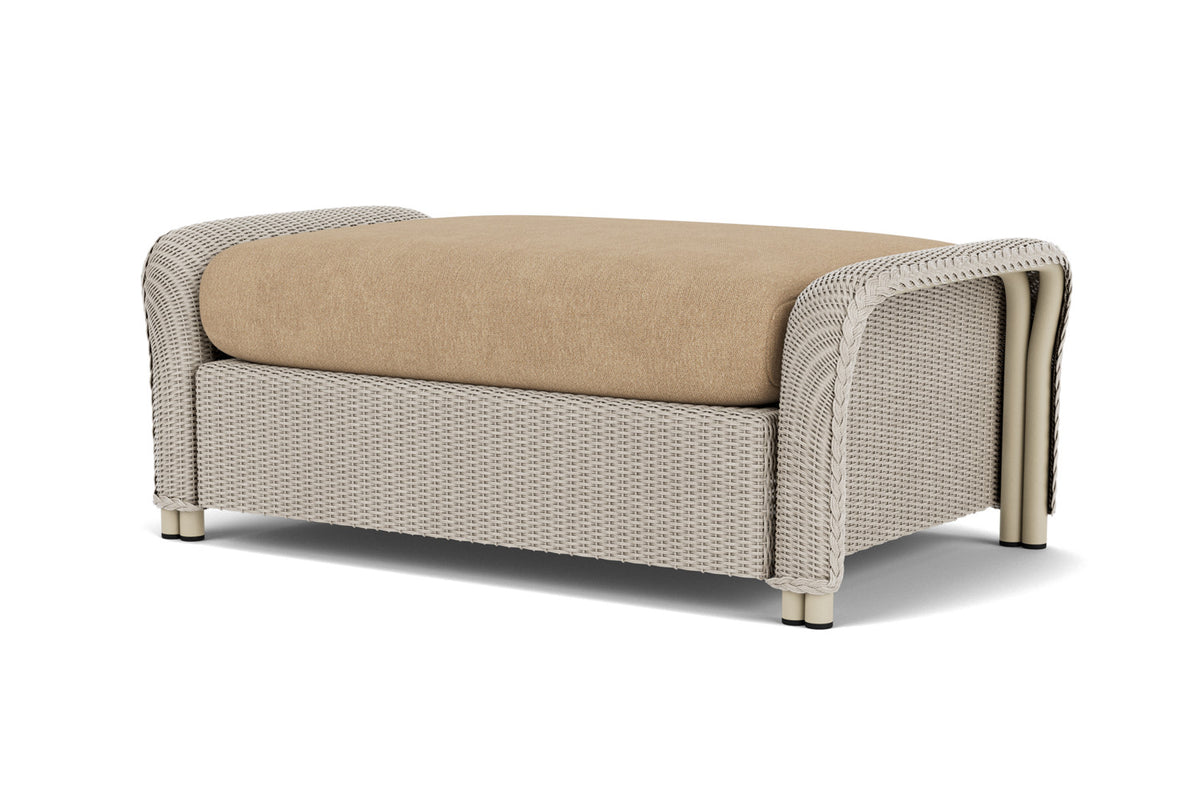 Lloyd Flanders Reflections Large Ottoman in Linen with Hayden Sand fabric, view 10