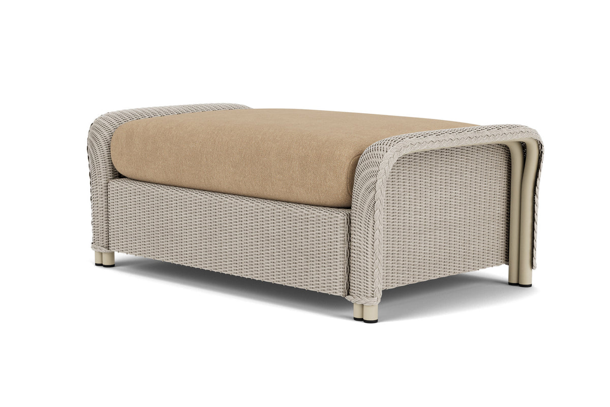 Lloyd Flanders Reflections Large Ottoman in Linen with Hayden Sand fabric, view 6