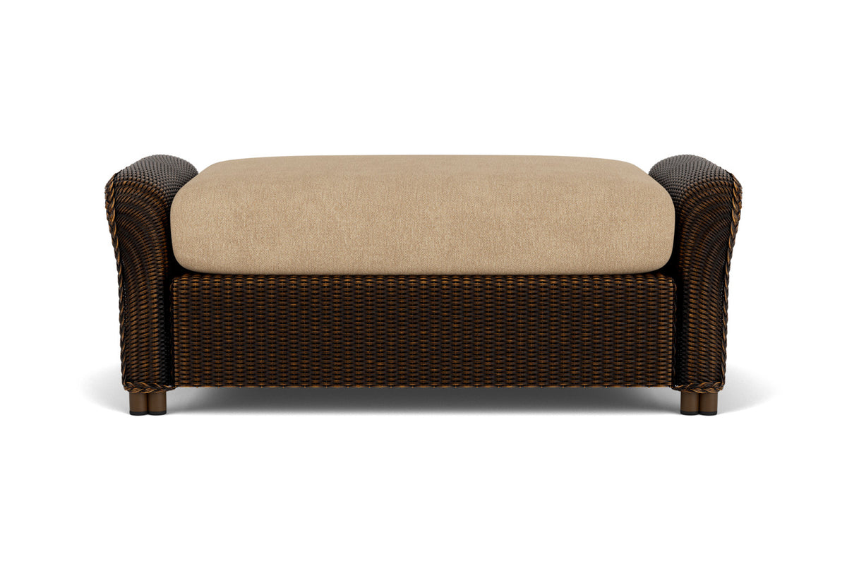 Lloyd Flanders Reflections Large Ottoman in Mink with Hayden Sand fabric