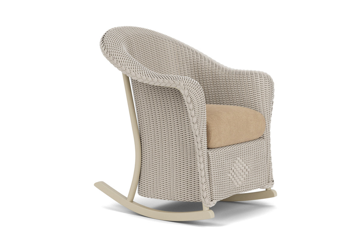 Lloyd Flanders Reflections Porch Rocker in Linen with Hayden Sand fabric, view 3