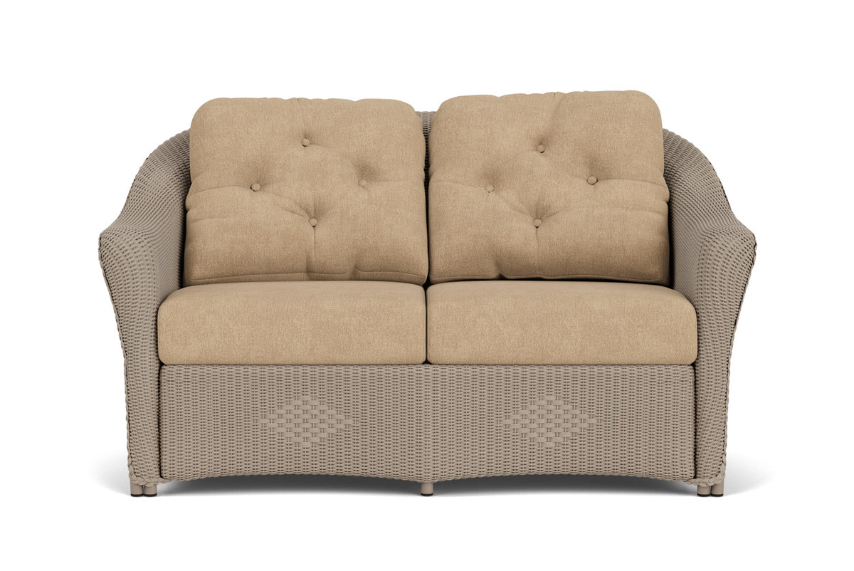 Lloyd Flanders Reflections Loveseat in French Beige with Hayden Sand fabric