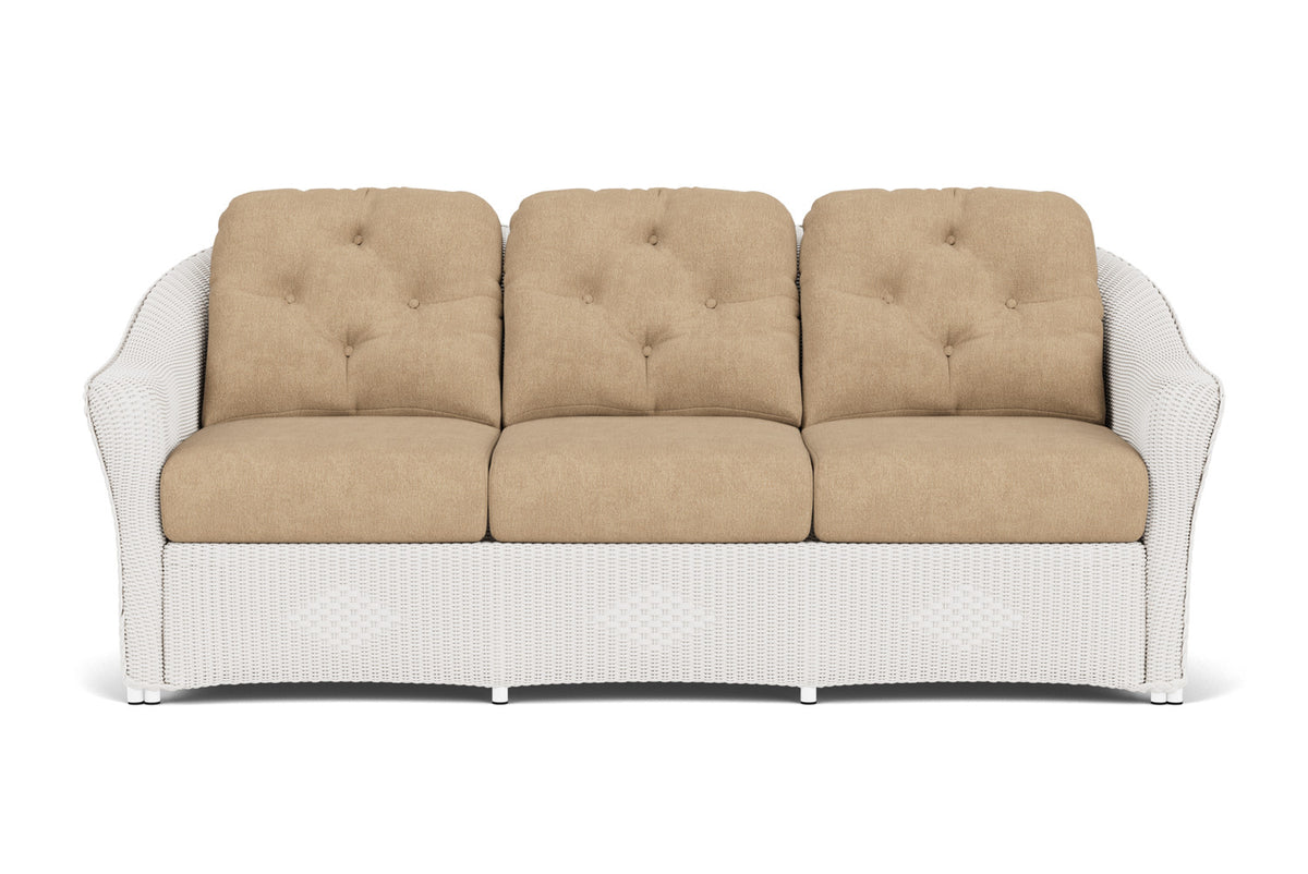 Lloyd Flanders Reflections Living Room Set in White with Hayden Sand fabric
