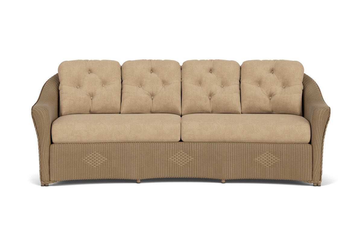 Lloyd Flanders Reflections Crescent Sofa in Fawn with Hayden Sand fabric