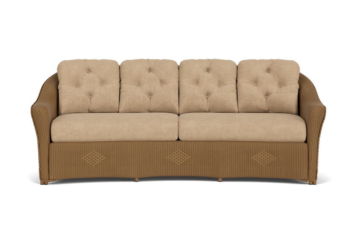 Lloyd Flanders Reflections Crescent Sofa in Hickory with Hayden Sand fabric