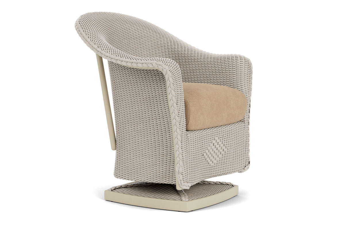 Lloyd Flanders Reflections Swivel Rocker Dining Armchair in Linen with Hayden Sand fabric, view 3