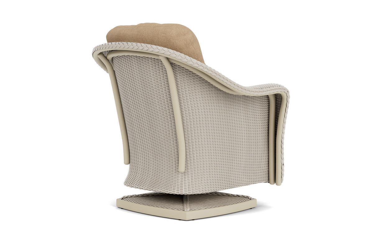Lloyd Flanders Reflections Swivel Rocker Lounge Chair in Linen with Hayden Sand fabric, view 6