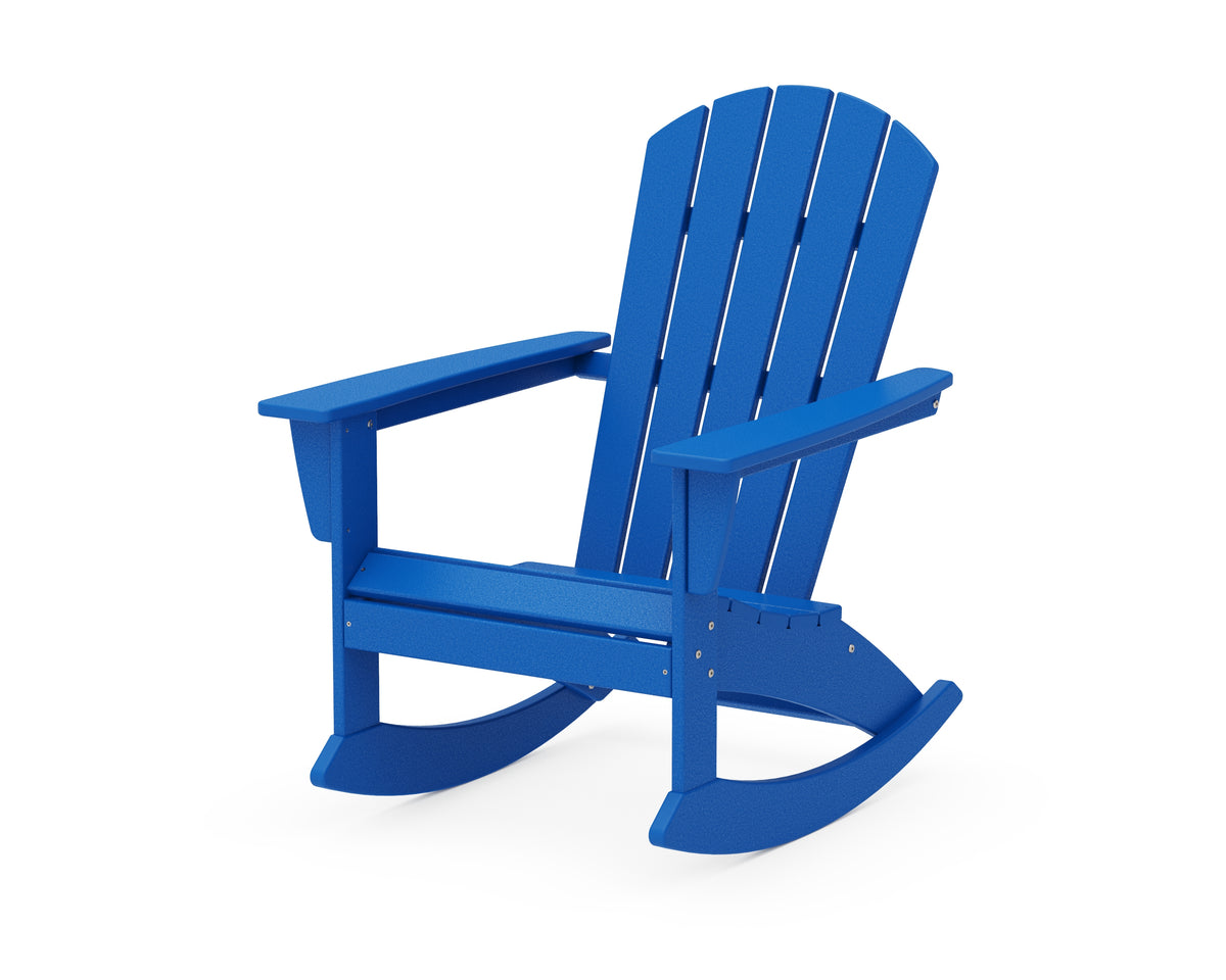 POLYWOOD Nautical Adirondack Rocking Chair in Pacific Blue