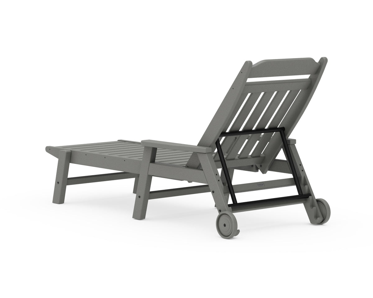 POLYWOOD Cottage Chaise with Arms and Wheels angle view