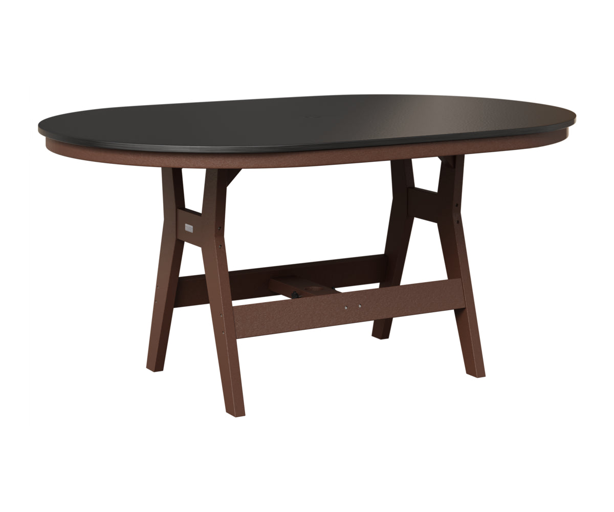 Berlin Gardens Harbor 44" x 64" Oblong Table in Chocolate Brown, Hammered Black top
