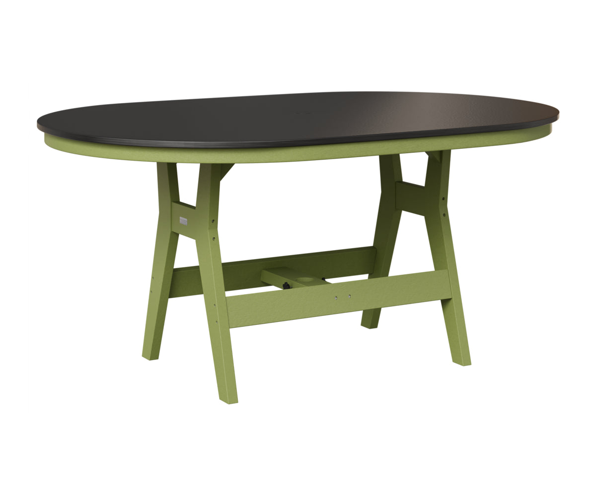 Berlin Gardens Harbor 44" x 64" Oblong Table in Kiwi Green, Hammered Black top