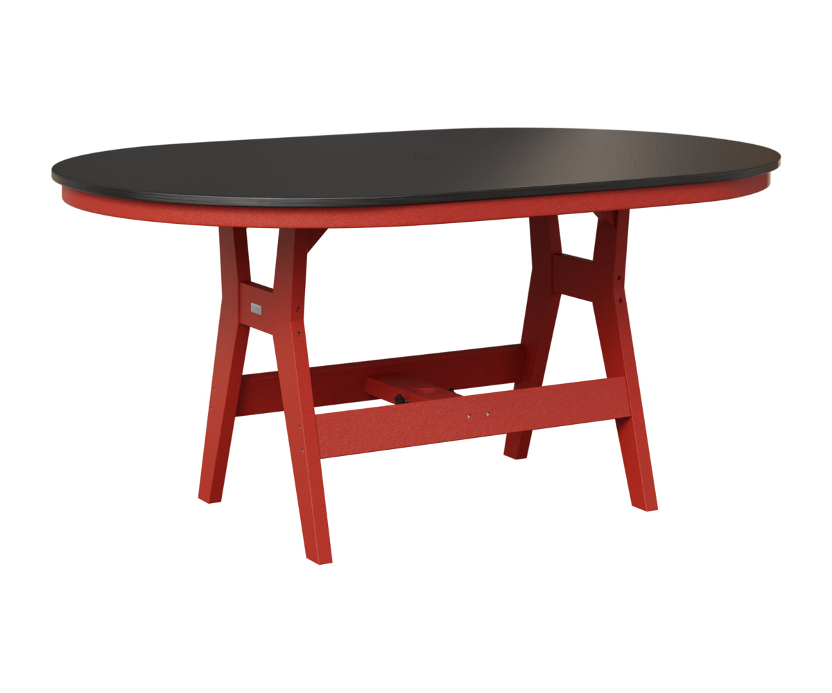 Berlin Gardens Harbor 44" x 64" Oblong Table in Scarlet Red, Hammered Black top