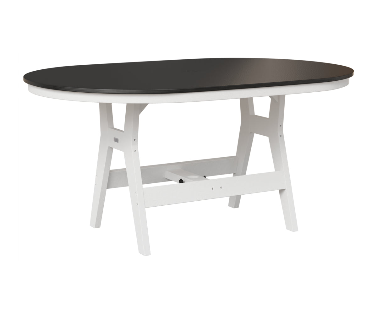 Berlin Gardens Harbor 44" x 64" Oblong Table in White, Hammered Black top