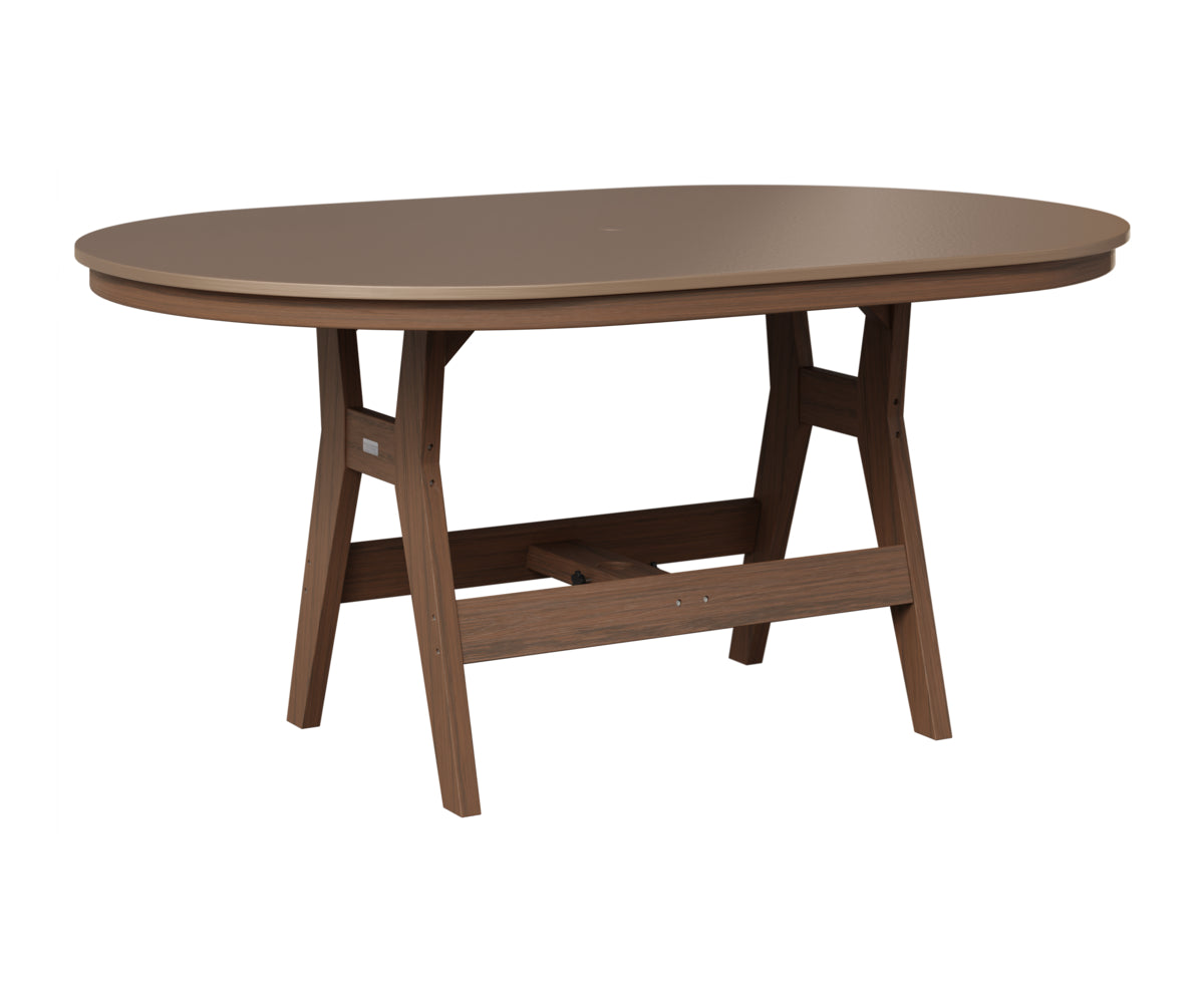 Berlin Gardens Harbor 44" x 64" Oblong Table in Brazilian Walnut, Hammered Bronze top