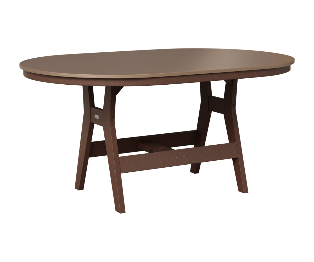 Berlin Gardens Harbor 44" x 64" Oblong Table in Chocolate Brown, Hammered Bronze top