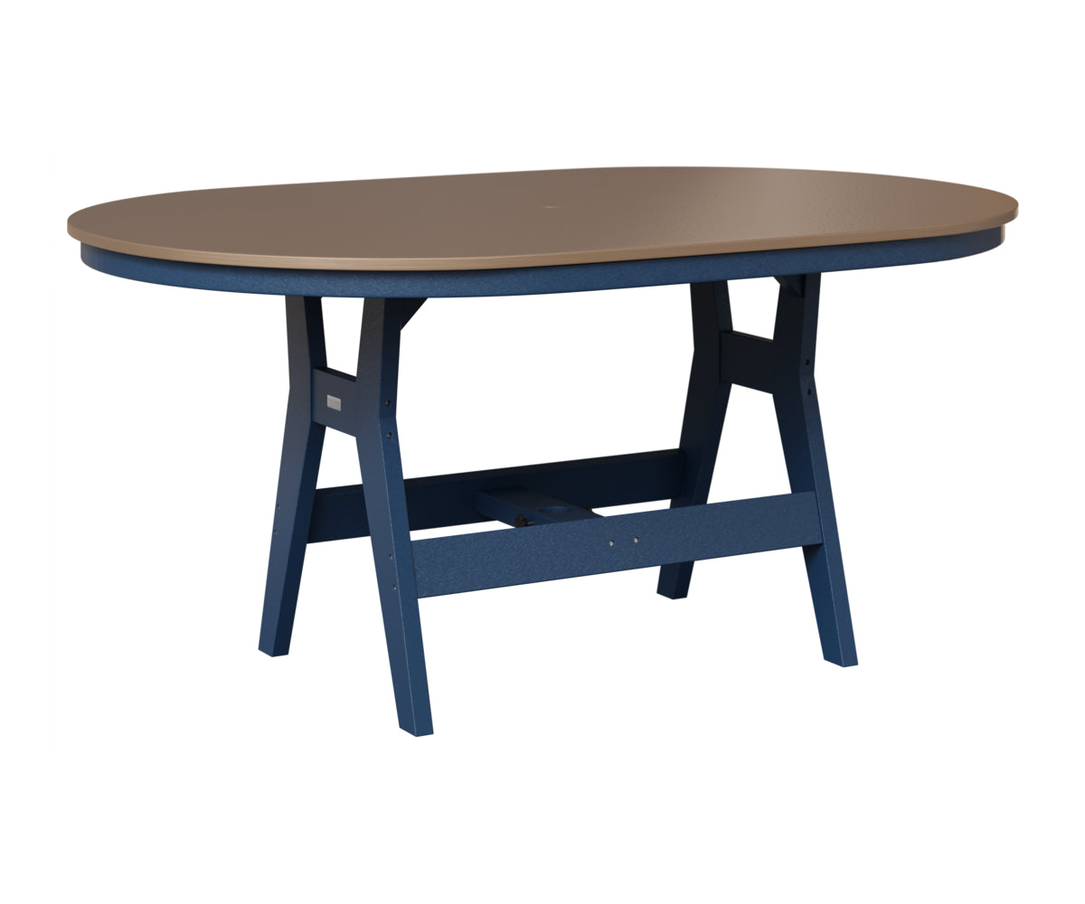 Berlin Gardens Harbor 44" x 64" Oblong Table in Navy Blue, Hammered Bronze top