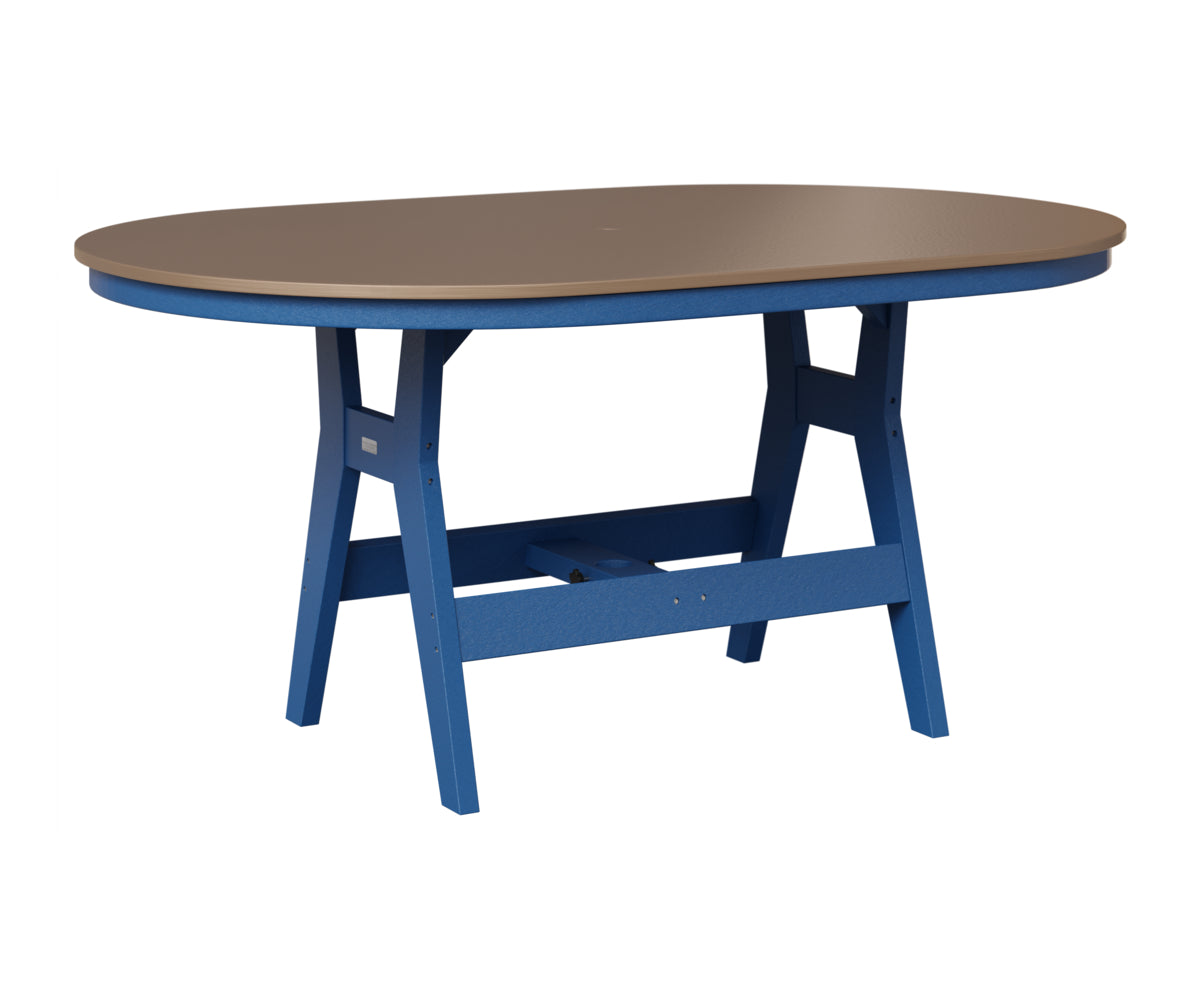 Berlin Gardens Harbor 44" x 64" Oblong Table in Pacific Blue, Hammered Bronze top