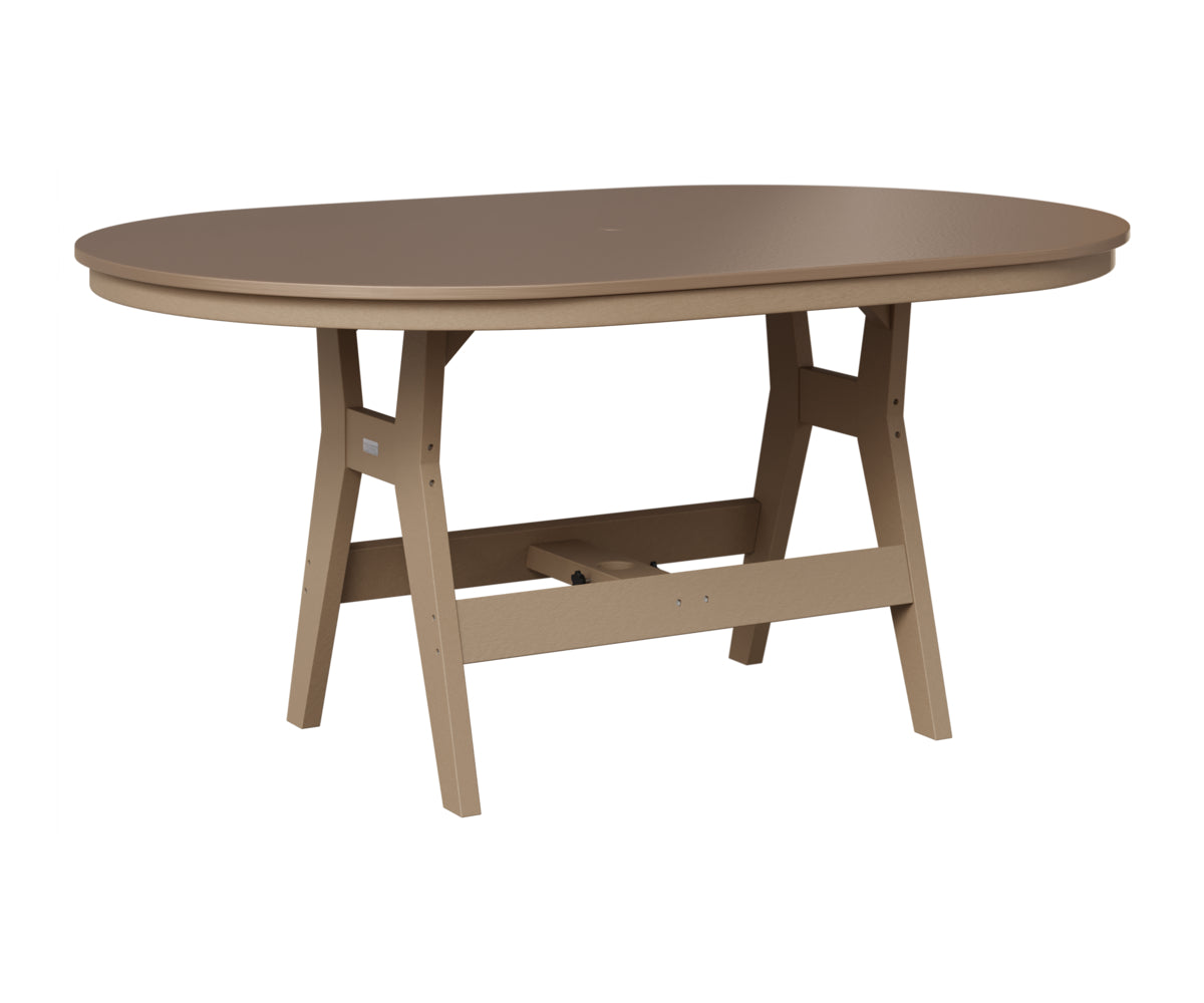 Berlin Gardens Harbor 44" x 64" Oblong Table in Weatherwood, Hammered Bronze top