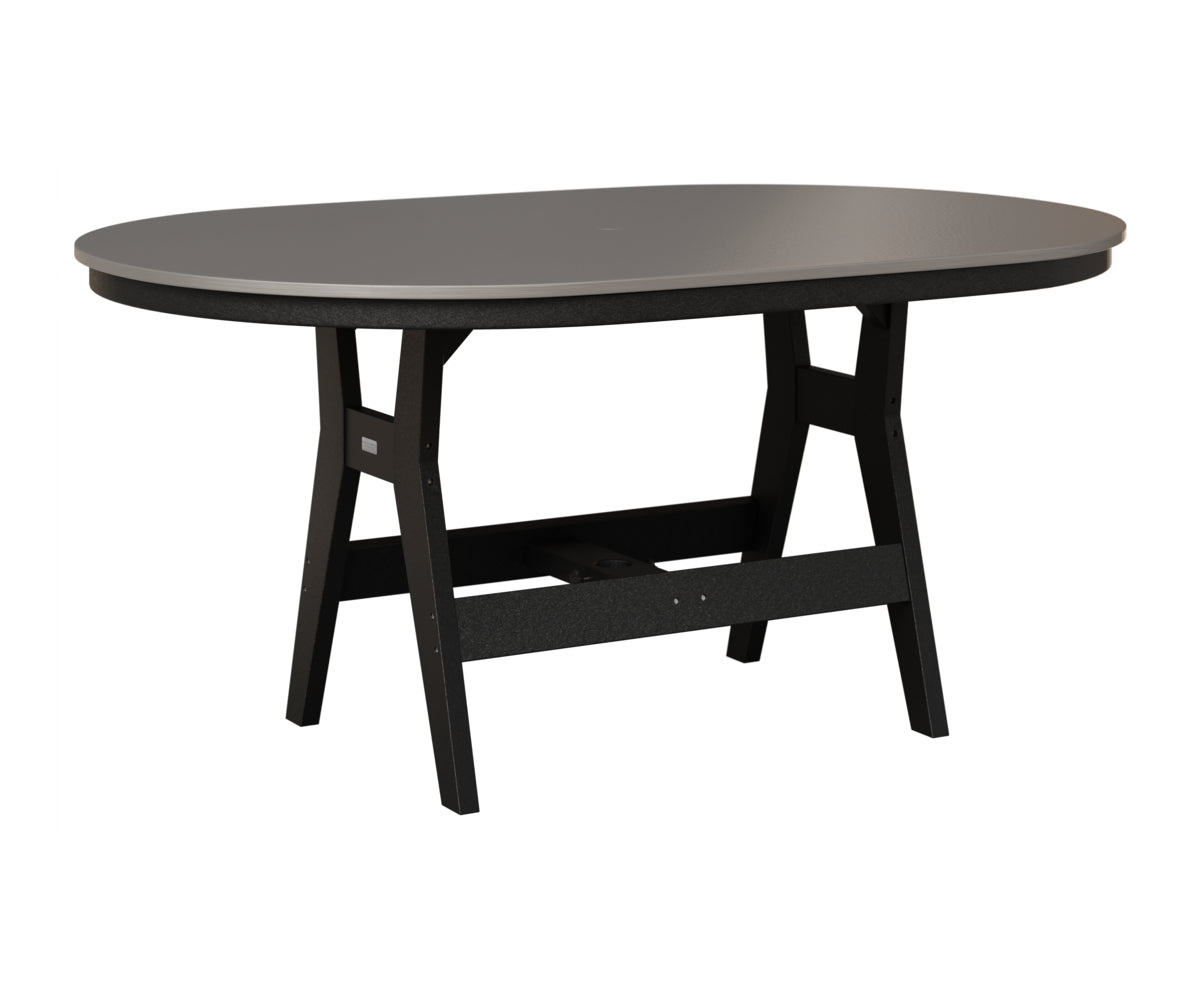 Berlin Gardens Harbor 44" x 64" Oblong Table in Black, Hammered Stainless top