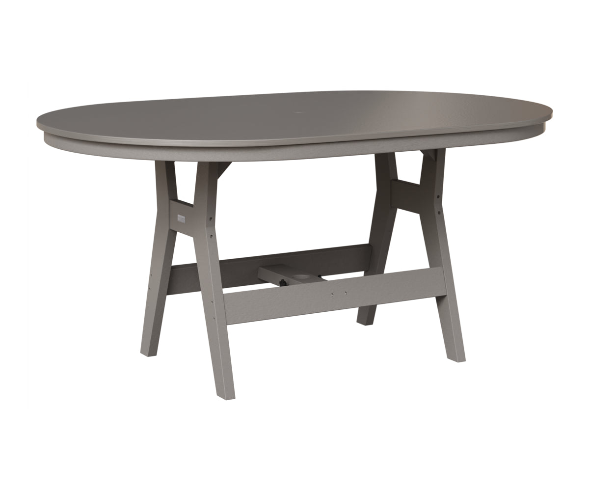 Berlin Gardens Harbor 44" x 64" Oblong Table in Light Gray, Hammered Stainless top