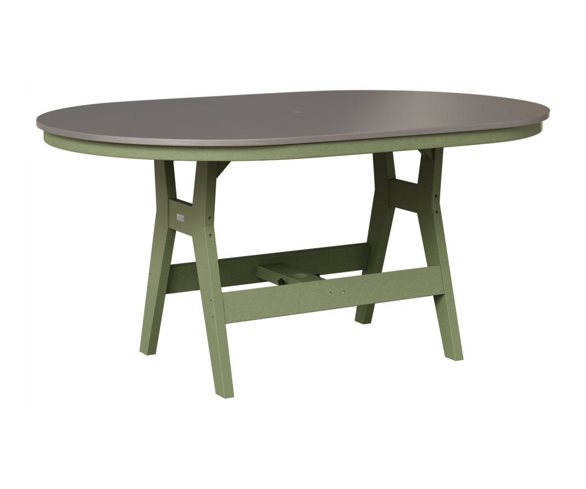 Berlin Gardens Harbor 44" x 64" Oblong Table in Sage, Hammered Stainless top