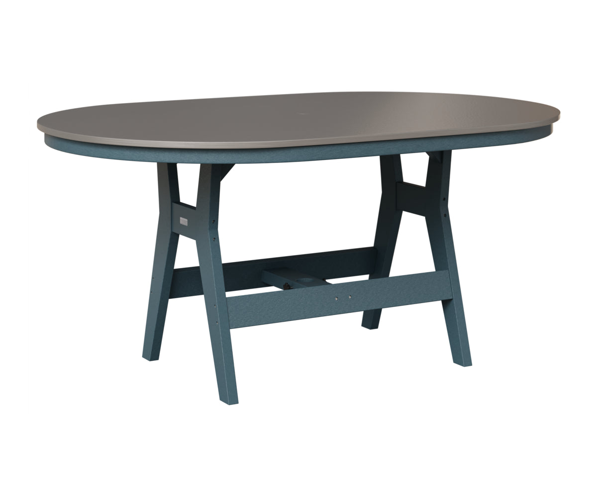 Berlin Gardens Harbor 44" x 64" Oblong Table in Slate, Hammered Stainless top