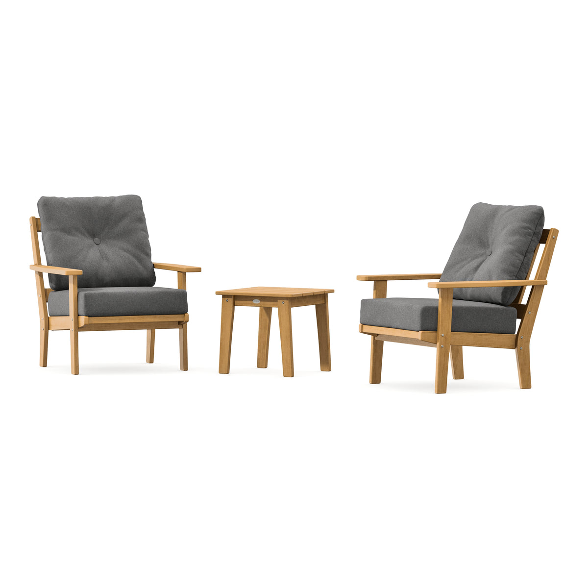 POLYWOOD Oxford 3-Piece Deep Seating Set in Natural