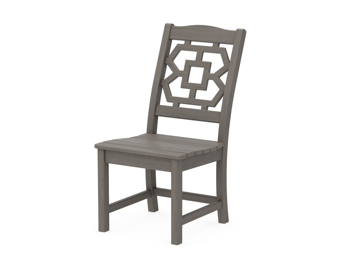 POLYWOOD Chinoiserie Dining Side Chair in Driftwood