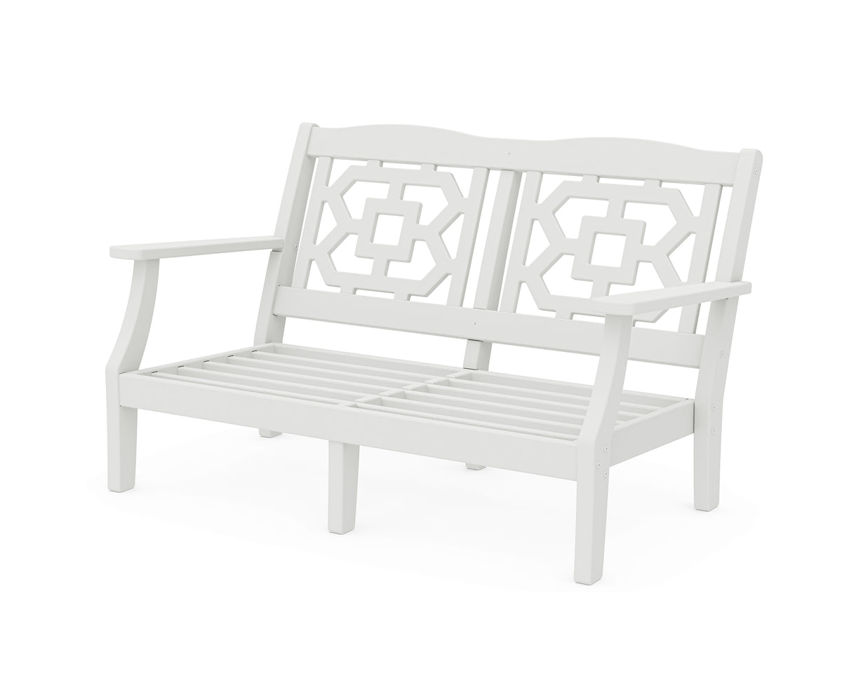 POLYWOOD Chinoiserie Deep Seating Loveseat Frame in Vintage White