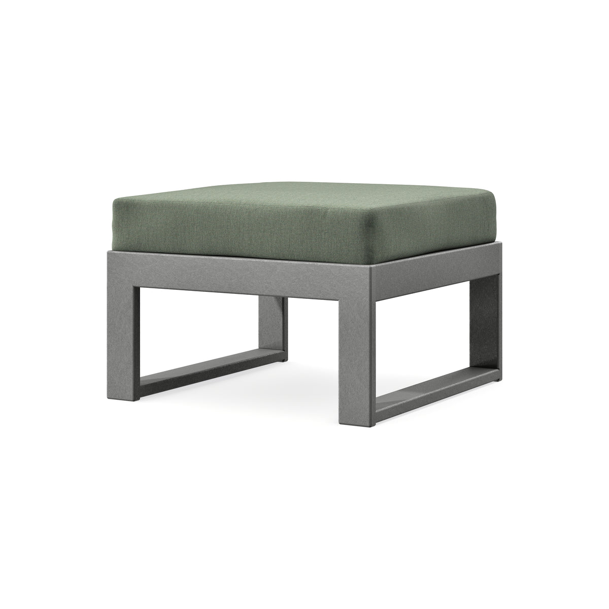 POLYWOOD Modular Ottoman - Modern in Slate Grey / Cast Sage