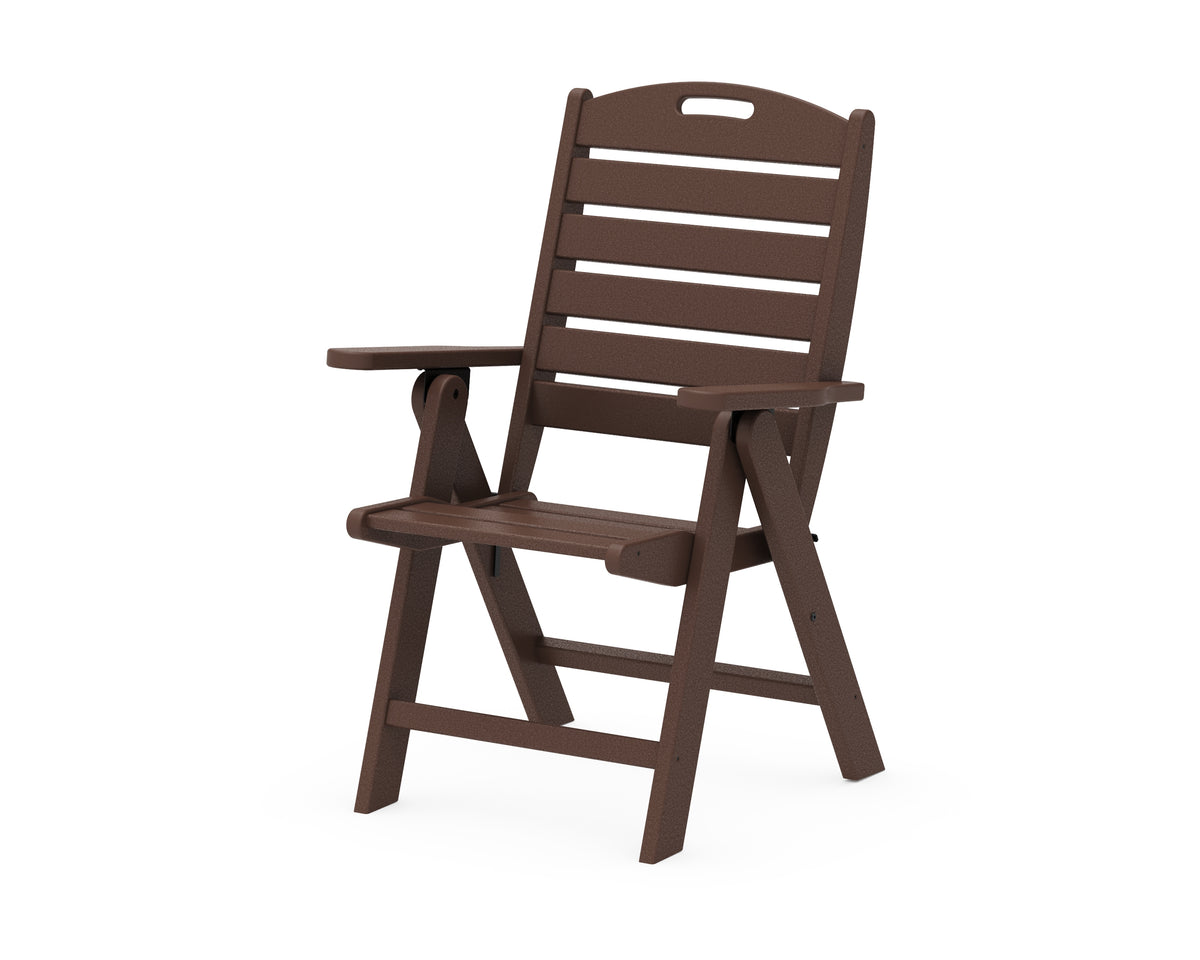 POLYWOOD Nautical Folding Highback Chair in Mahogany