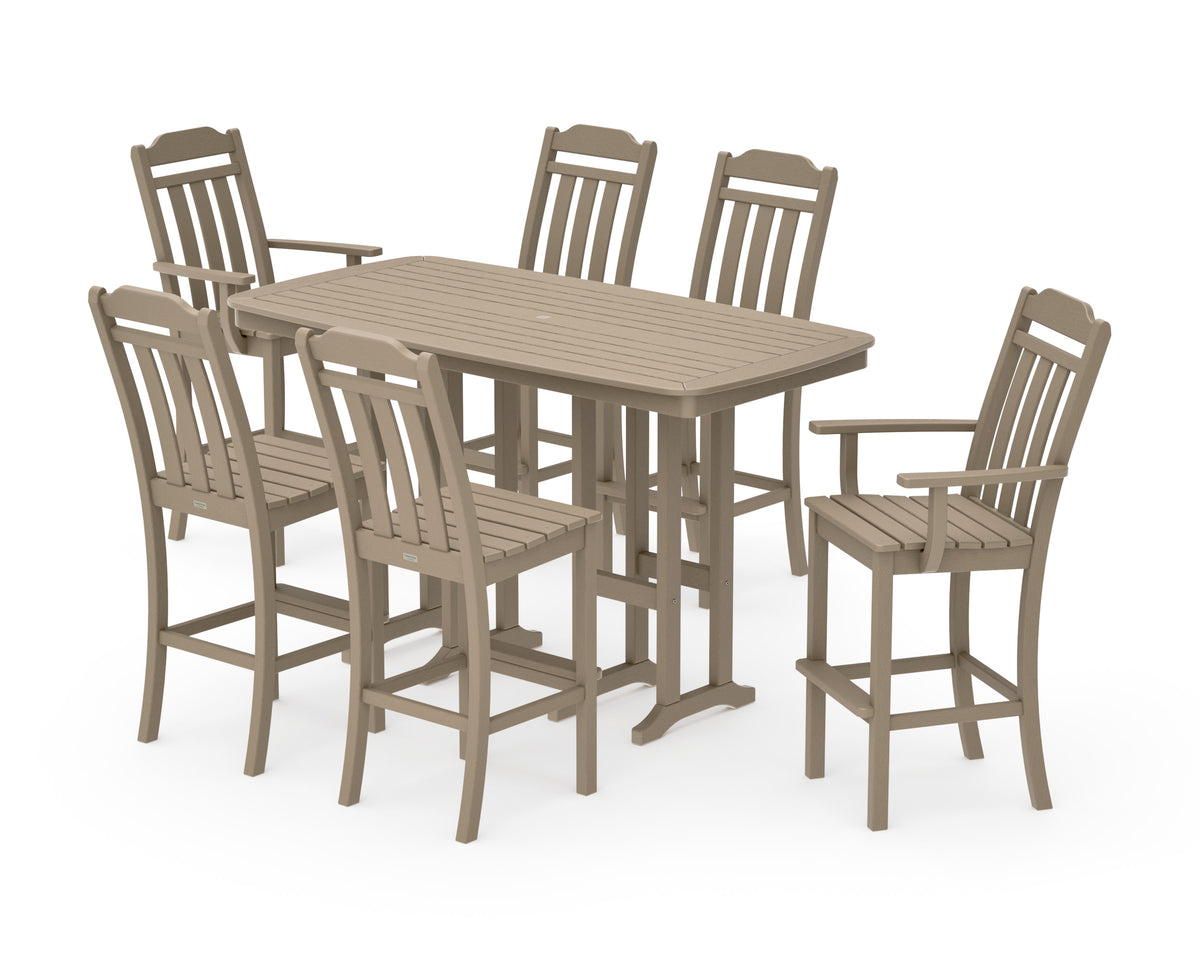 POLYWOOD Cottage 7-Piece Bar Set in Vintage Sahara