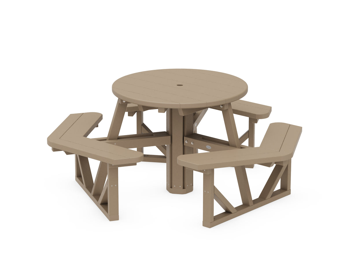 POLYWOOD Park 36" Round Picnic Table in Vintage Sahara