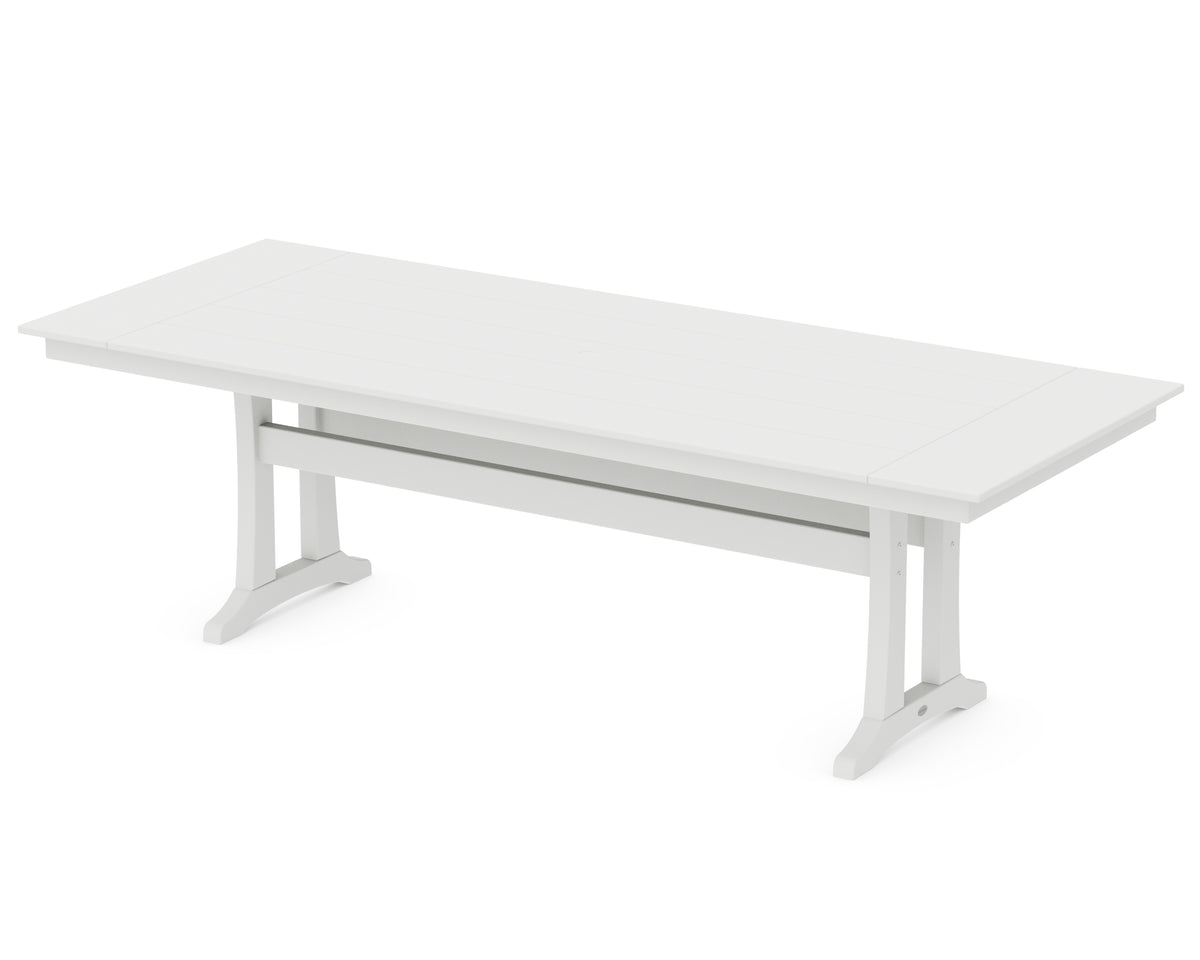 POLYWOOD Farmhouse Trestle 38" x 96" Dining Table in White