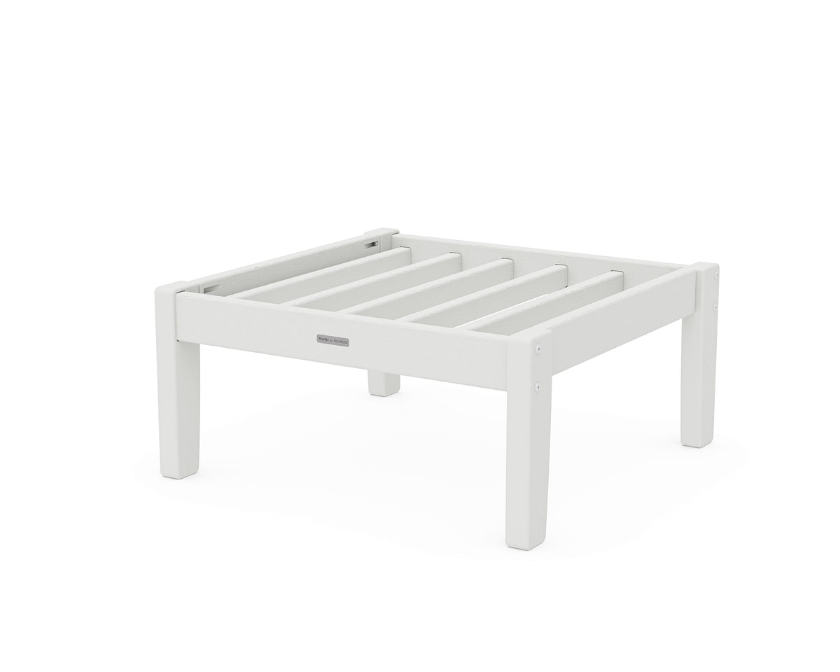 POLYWOOD Chinoiserie Deep Seating Ottoman Frame in Vintage White