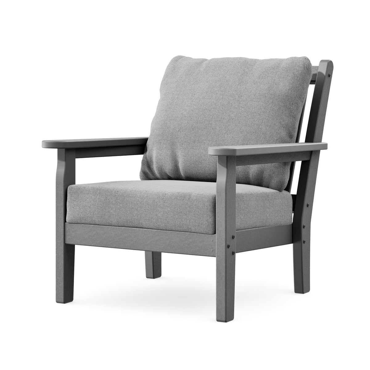POLYWOOD Chippendale Deep Seating Chair in Slate Grey / Grey Mist