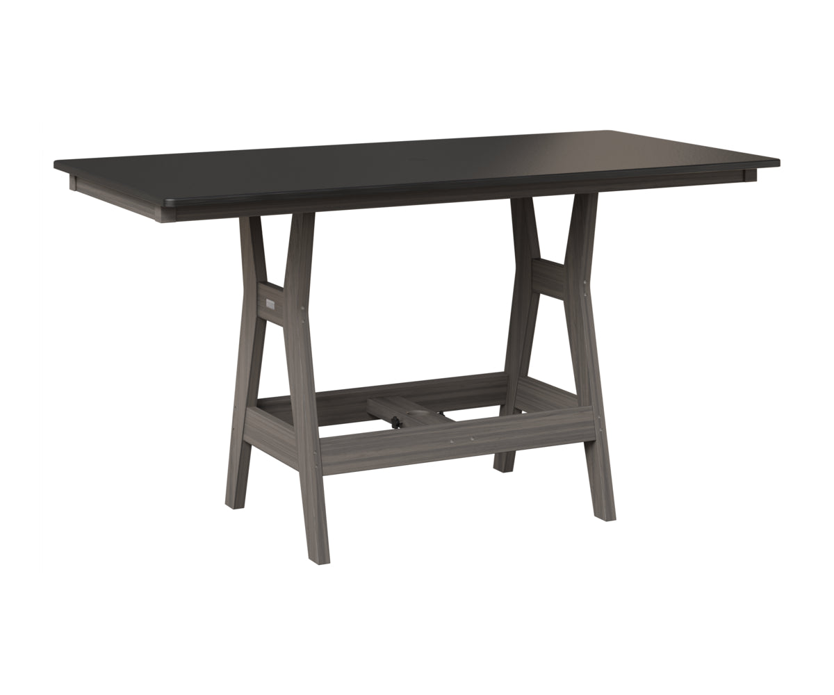Berlin Gardens Harbor 33" x 66" Rectangular Table in Coastal Gray, Hammered Black top