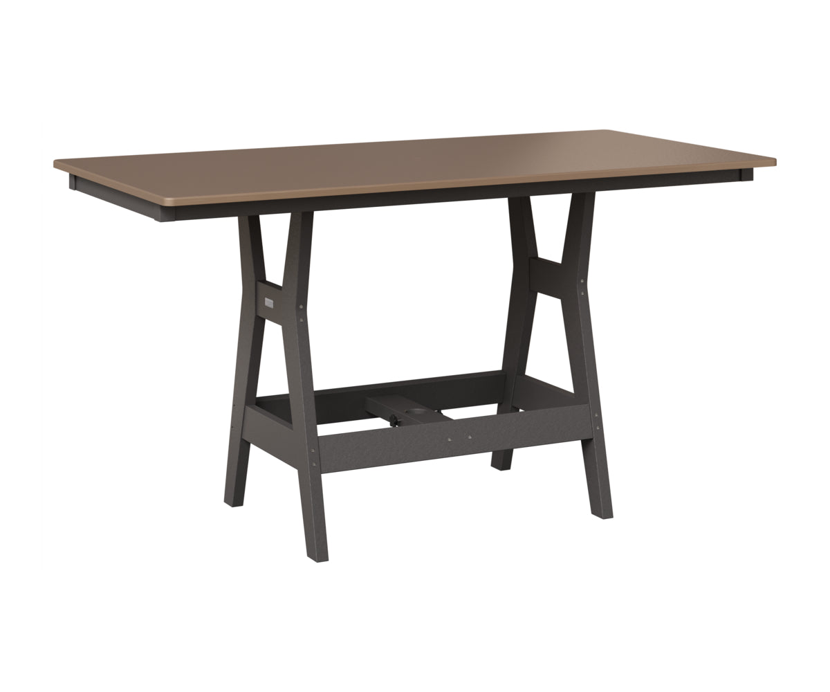 Berlin Gardens Harbor 33" x 66" Rectangular Table in Smoke Gray, Hammered Bronze top