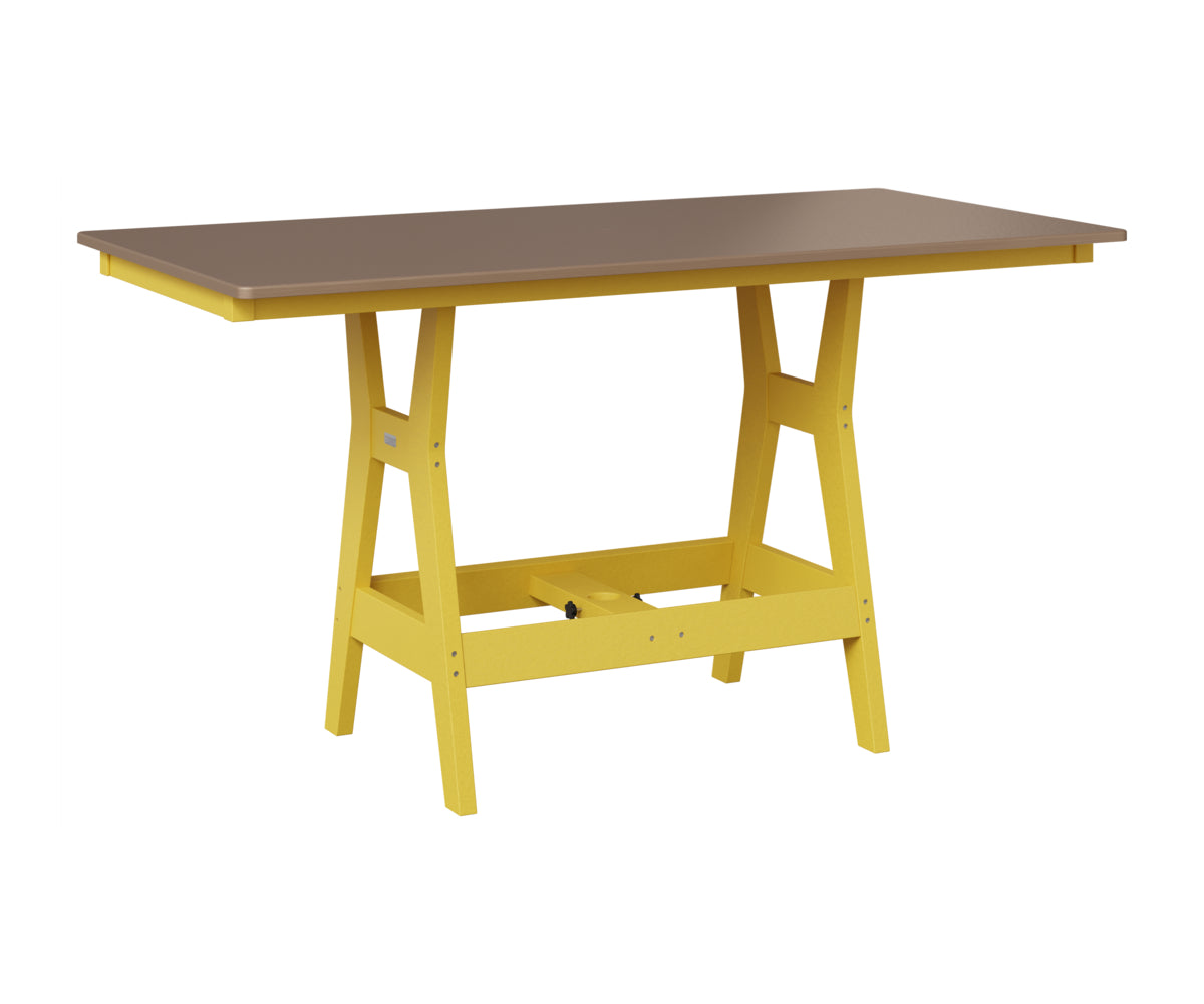 Berlin Gardens Harbor 33" x 66" Rectangular Table in Sunburst Yellow, Hammered Bronze top