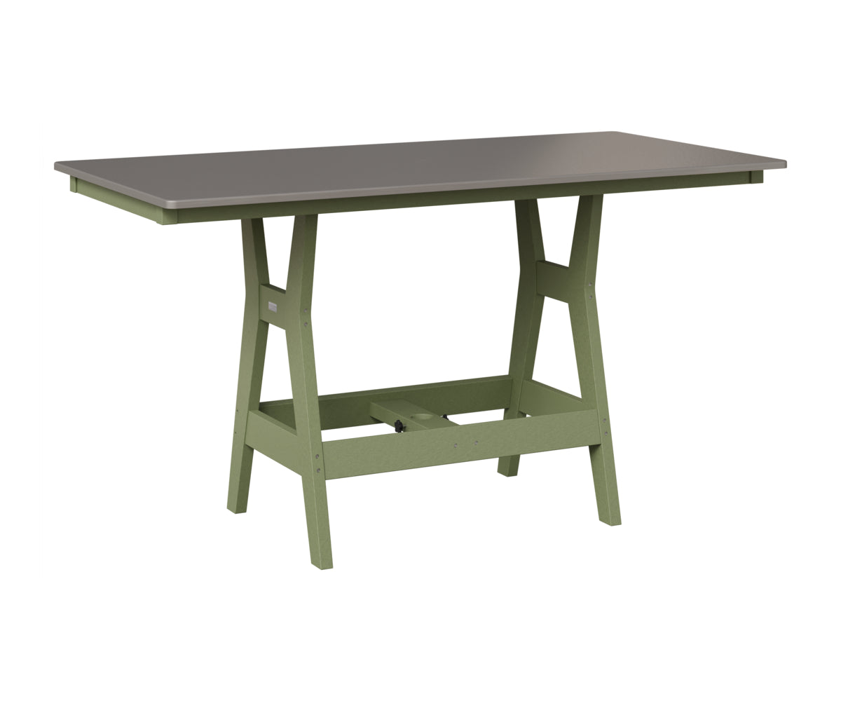 Berlin Gardens Harbor 33" x 66" Rectangular Table in Sage, Hammered Stainless top